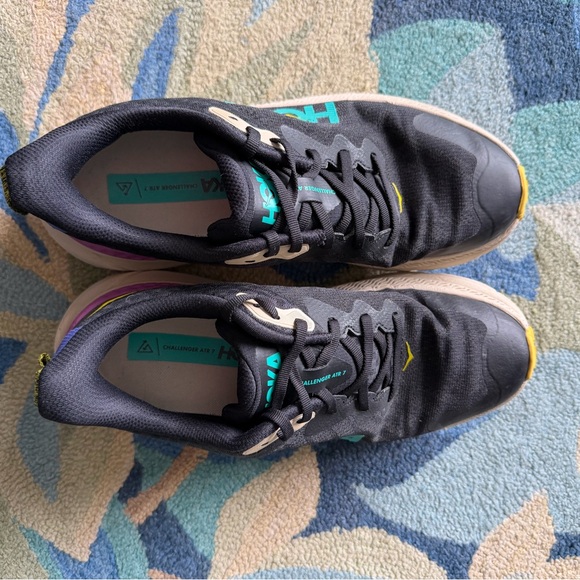 Hoka Women's Black and Teal Athletic Shoes - Picture 7 of 8